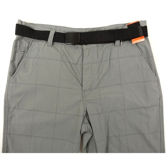 Amplify Vesper Shorts Men 36 Pockets Belted Cotton Polyester Gray Flat Front - Picture 2 of 9